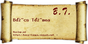 Bács Tímea névjegykártya