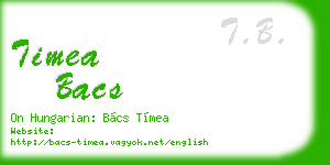 timea bacs business card