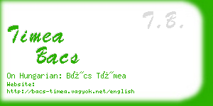 timea bacs business card